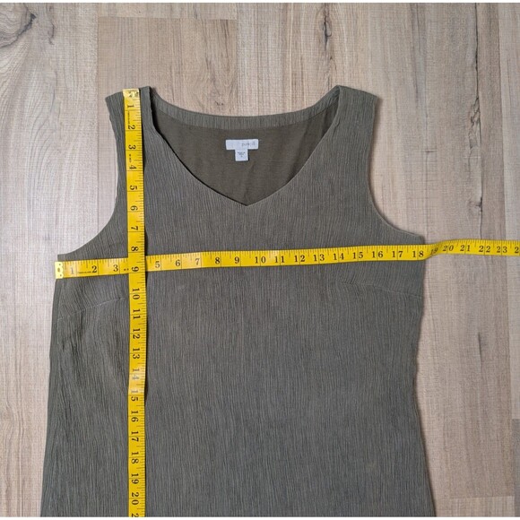 J Jill Pure Jill Size S Dress Sleeveless Asymmetric Textured Tencel Olive Green - Picture 11 of 12